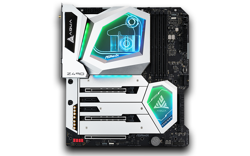 マザーボード ASROCK Z490 AQUA Z490-AQUA_top.png